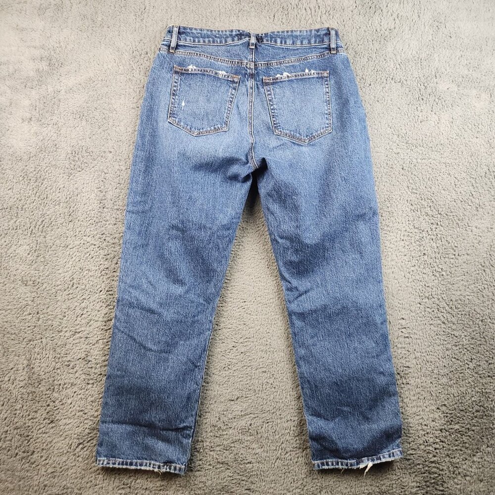 Women's Curvy Fit Straight Crop Leg Jeans Size 27 Blue Mid Rise Relaxed Casual - Picture 2 of 11
